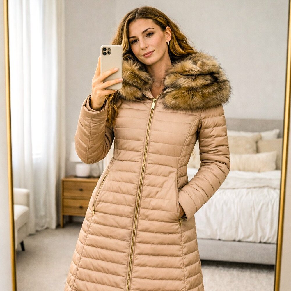 Hunter Original gold faux fur jacket medium